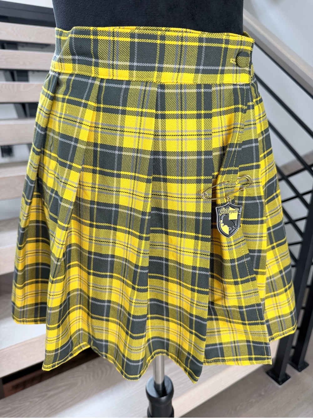 Hufflepuff Yellow Plaid Pleated Skirt size S